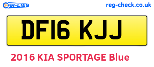 DF16KJJ are the vehicle registration plates.