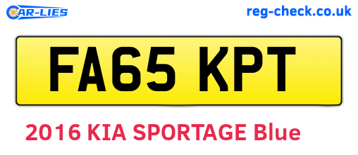 FA65KPT are the vehicle registration plates.