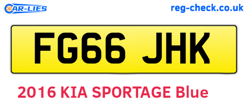 FG66JHK are the vehicle registration plates.