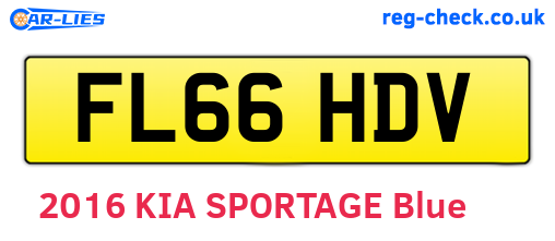 FL66HDV are the vehicle registration plates.