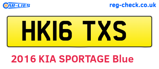 HK16TXS are the vehicle registration plates.