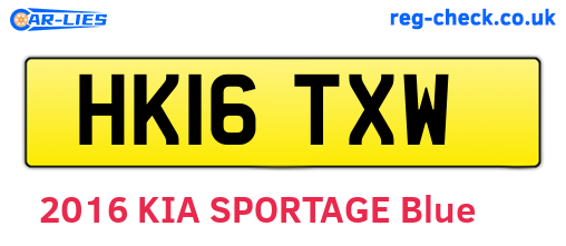 HK16TXW are the vehicle registration plates.