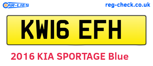 KW16EFH are the vehicle registration plates.