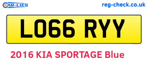 LO66RYY are the vehicle registration plates.