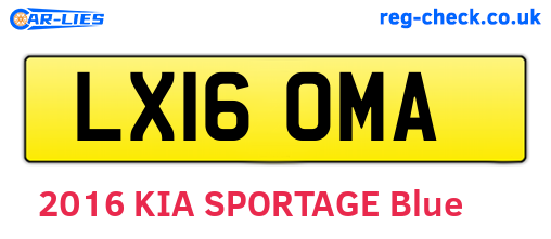 LX16OMA are the vehicle registration plates.