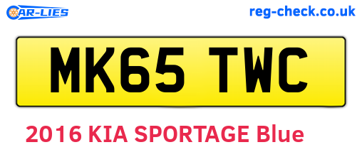 MK65TWC are the vehicle registration plates.