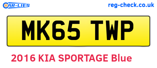 MK65TWP are the vehicle registration plates.