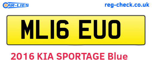 ML16EUO are the vehicle registration plates.