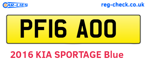 PF16AOO are the vehicle registration plates.