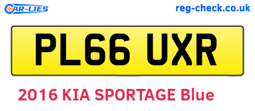 PL66UXR are the vehicle registration plates.