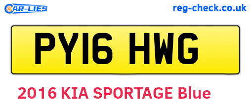 PY16HWG are the vehicle registration plates.