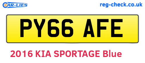PY66AFE are the vehicle registration plates.