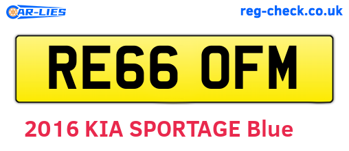 RE66OFM are the vehicle registration plates.