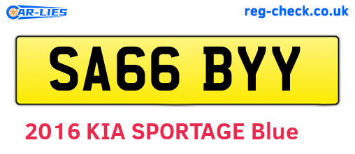 SA66BYY are the vehicle registration plates.