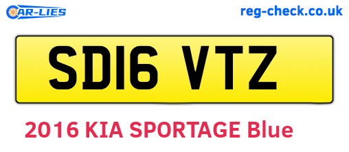 SD16VTZ are the vehicle registration plates.