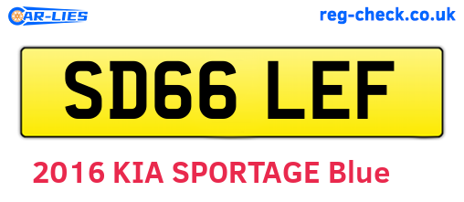 SD66LEF are the vehicle registration plates.