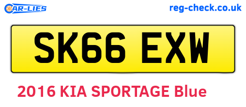 SK66EXW are the vehicle registration plates.
