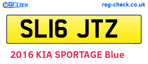 SL16JTZ are the vehicle registration plates.