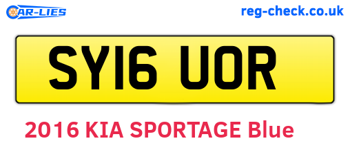 SY16UOR are the vehicle registration plates.