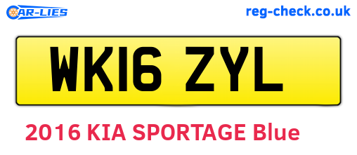 WK16ZYL are the vehicle registration plates.