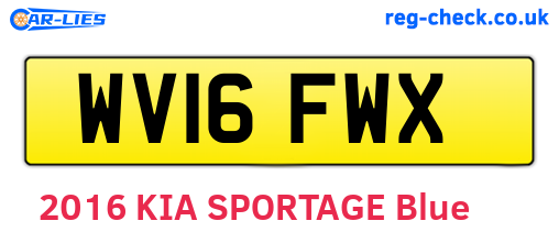 WV16FWX are the vehicle registration plates.