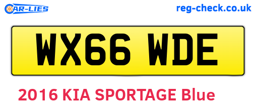 WX66WDE are the vehicle registration plates.