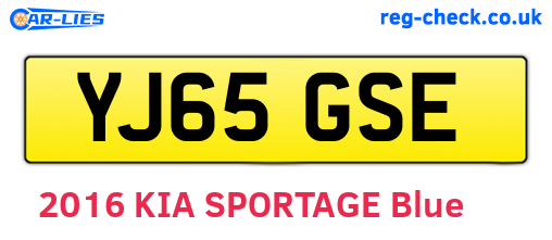 YJ65GSE are the vehicle registration plates.