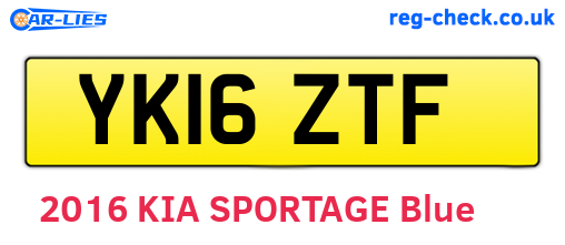 YK16ZTF are the vehicle registration plates.