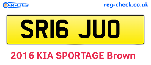 SR16JUO are the vehicle registration plates.