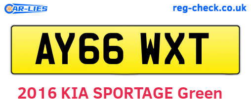 AY66WXT are the vehicle registration plates.