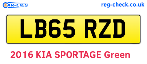LB65RZD are the vehicle registration plates.