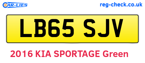 LB65SJV are the vehicle registration plates.