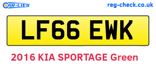 LF66EWK are the vehicle registration plates.