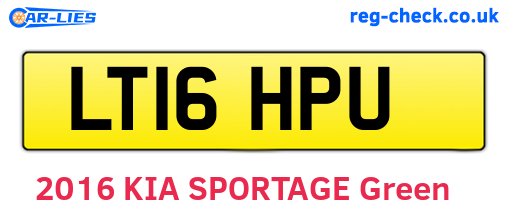 LT16HPU are the vehicle registration plates.