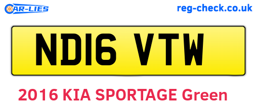 ND16VTW are the vehicle registration plates.