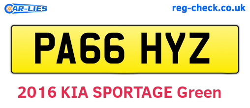 PA66HYZ are the vehicle registration plates.