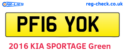 PF16YOK are the vehicle registration plates.