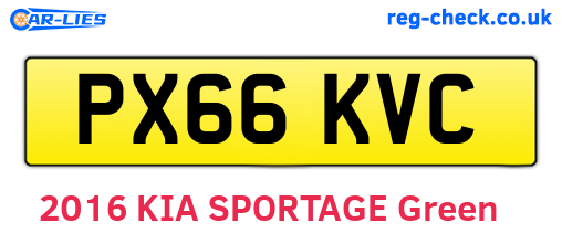 PX66KVC are the vehicle registration plates.