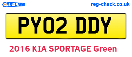 PY02DDY are the vehicle registration plates.
