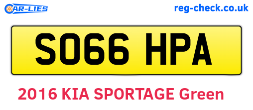 SO66HPA are the vehicle registration plates.