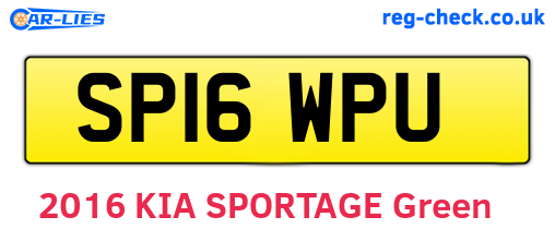 SP16WPU are the vehicle registration plates.