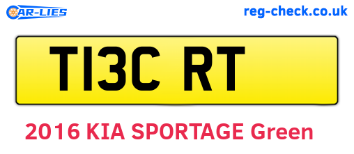 T13CRT are the vehicle registration plates.