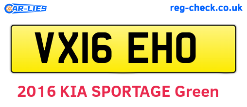 VX16EHO are the vehicle registration plates.