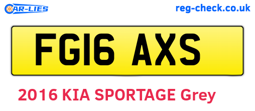 FG16AXS are the vehicle registration plates.