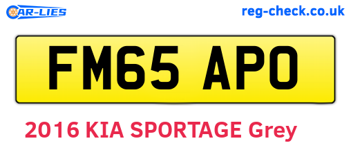 FM65APO are the vehicle registration plates.