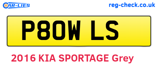 P80WLS are the vehicle registration plates.
