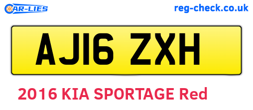AJ16ZXH are the vehicle registration plates.