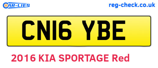 CN16YBE are the vehicle registration plates.