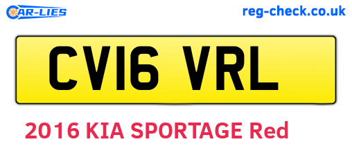 CV16VRL are the vehicle registration plates.