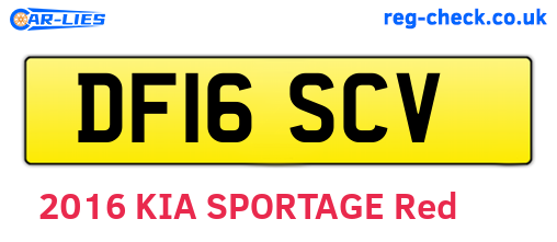 DF16SCV are the vehicle registration plates.